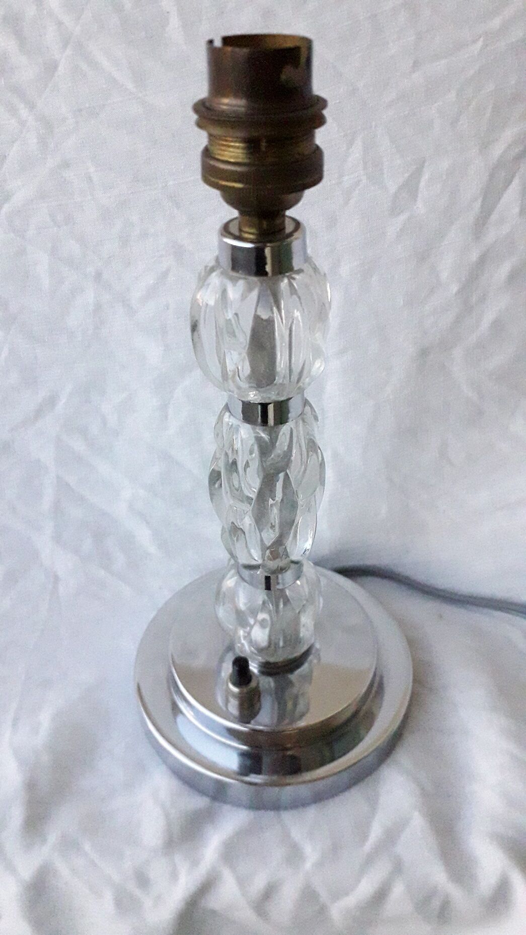 Pied de lampe verre et métal