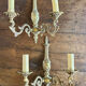 Paire d’appliques double feu anciennes en bronze- art nouveau