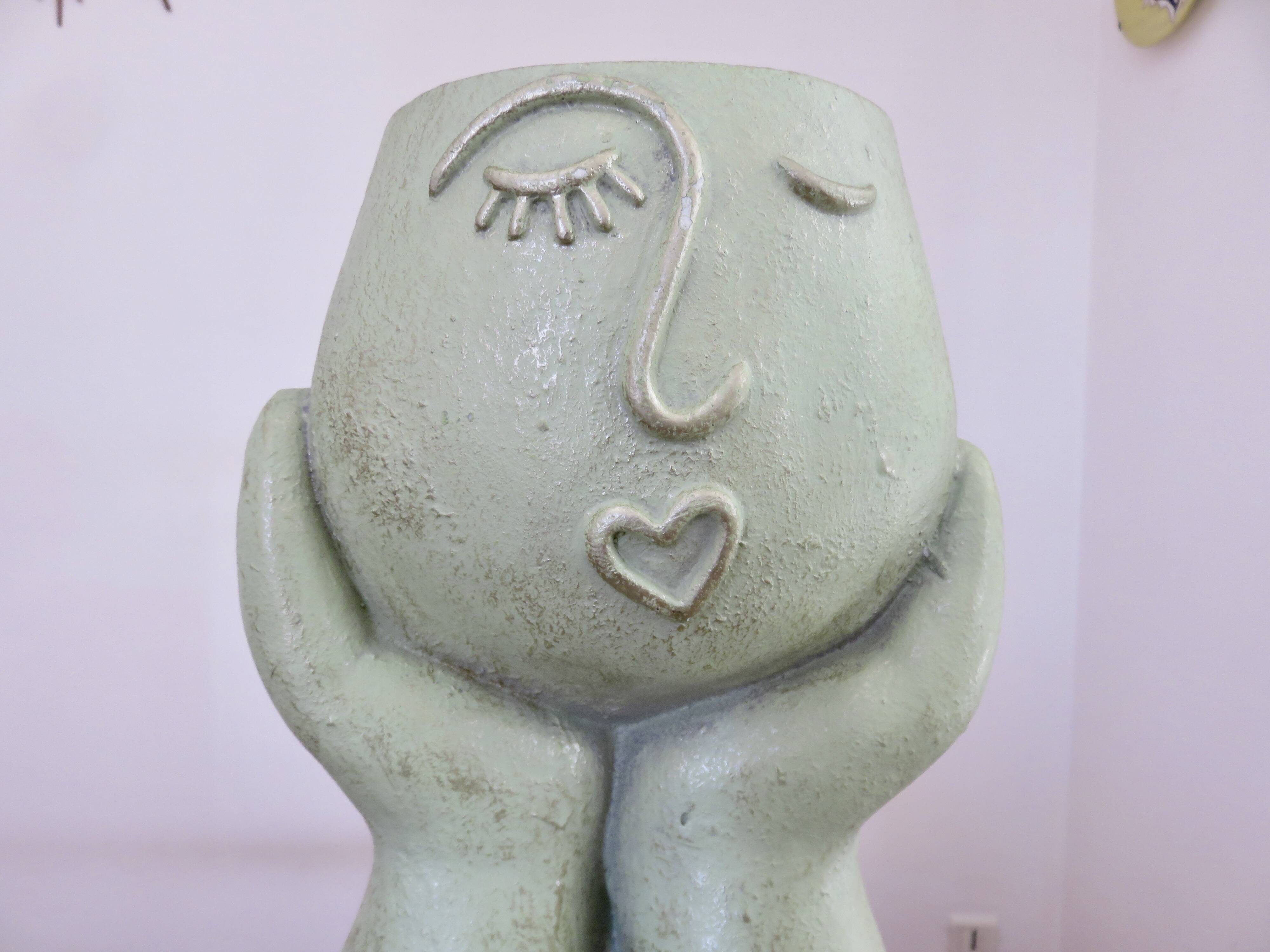 Large anthropomorphic vase made of thick fibreglass, 1980s-1990s.