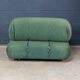 Vintage 20thc "camaleonda" green fabric armchair by mario bellini for c&b