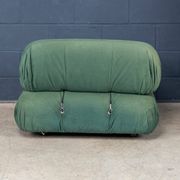 Vintage 20thc "camaleonda" green fabric armchair by mario bellini for c&b