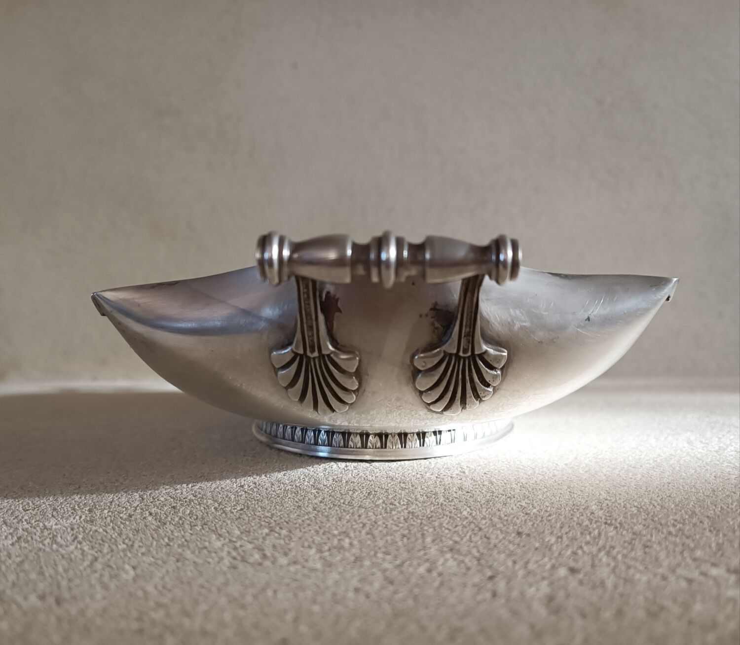 Silver metal basket signed Roux Marquiand