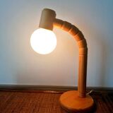Lampe scandinave articulée en pin et opaline