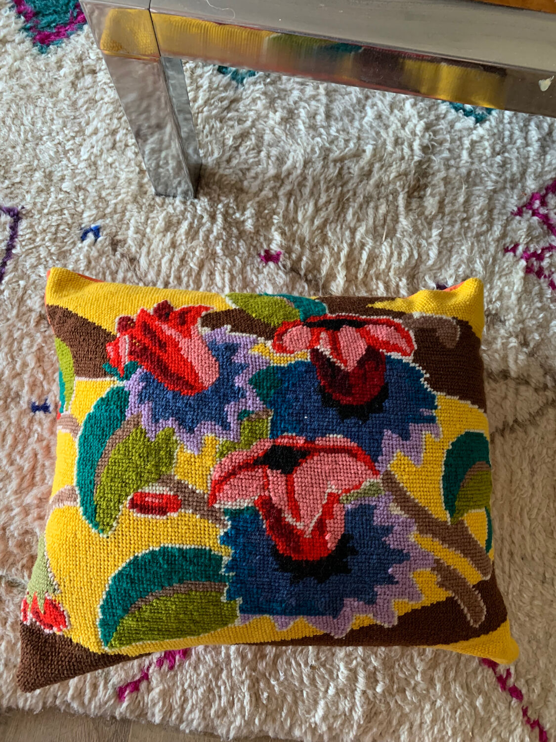 Vintage canvas cushion
