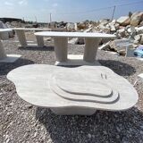 Natural travertine coffee table