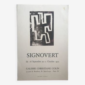 Affiche originale en sérigraphie de Jean SIGNOVERT, Galerie Christiane Colin, 1975