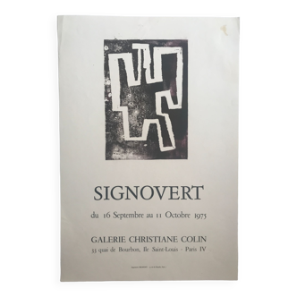 Affiche originale en sérigraphie de Jean SIGNOVERT, Galerie Christiane Colin, 1975