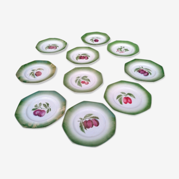 Set of 10 Pexonne Fruit Decor plates