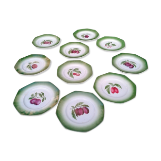 Set of 10 Pexonne Fruit Decor plates