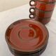 Vintage coffee set in enamelled ceramic 70s