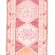 3x13 Rug For Kitchen Red Beige Oushak Vintage Runner Rug, 83x386Cm