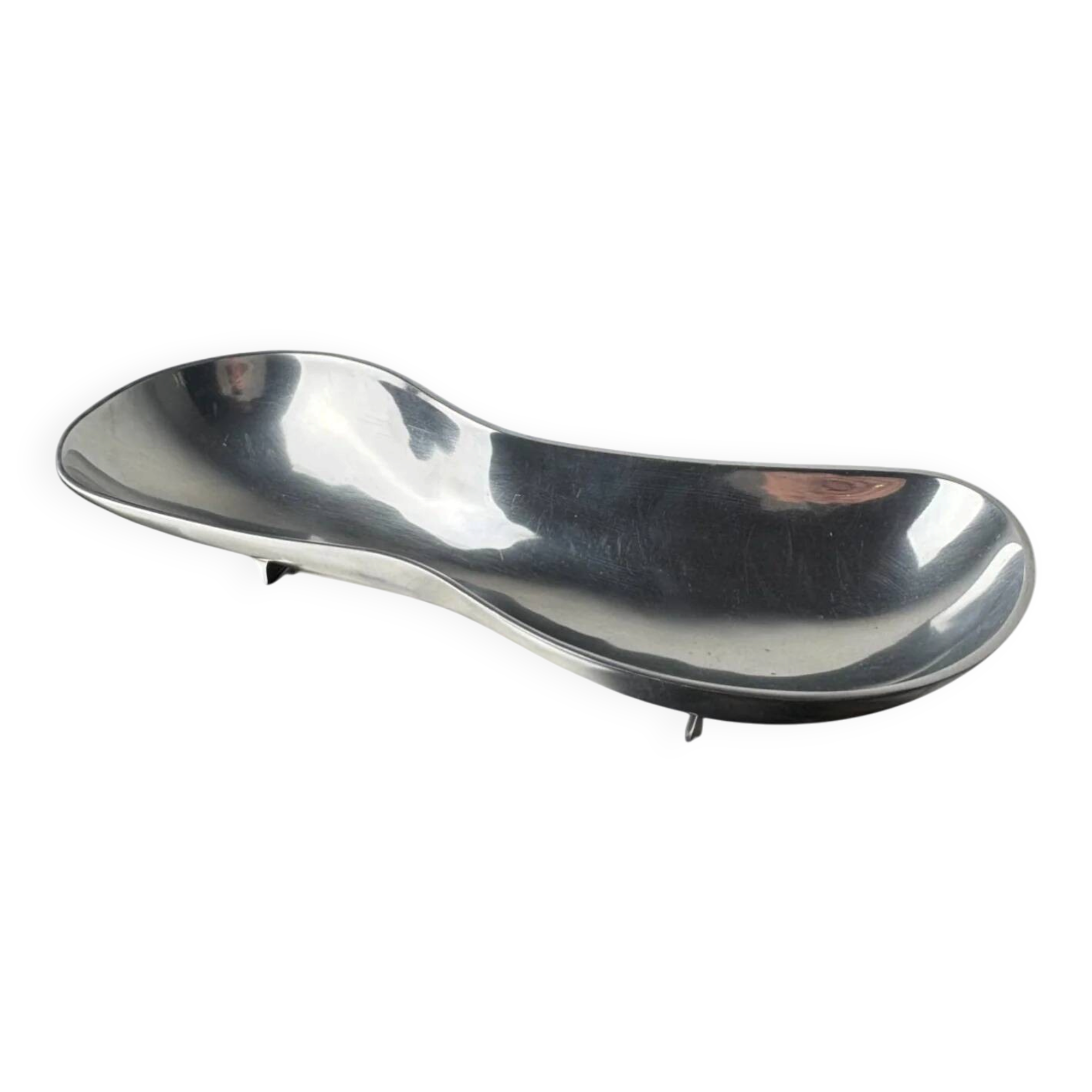 Centre de table biomorphique, aluminium massif, Espagne, années 1980