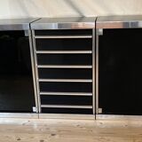 1970s sideboard in chrome and black lacquer