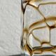 Vintage Glass Vase, yellow and brown Filigree, Coffee Table Decorative