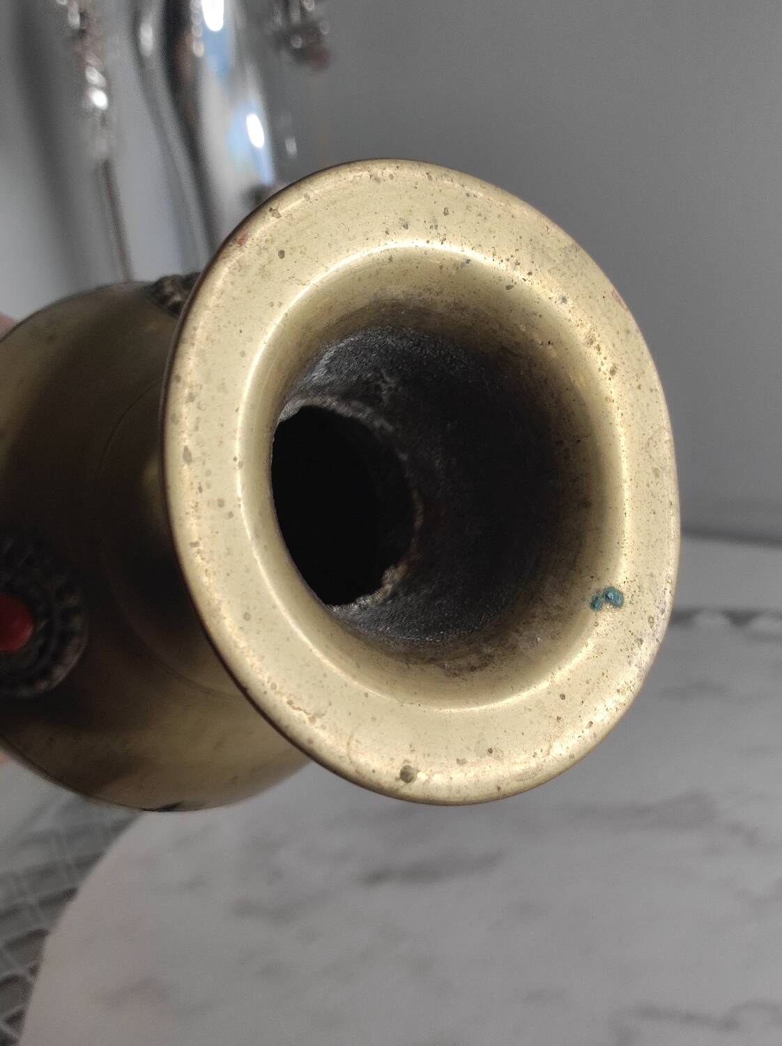 Antique gilded brass vase