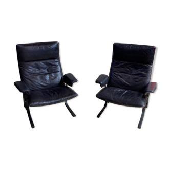 Pair of leather armchairs De Sede DS 2030