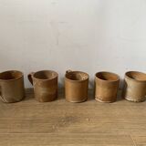 5 stoneware coffee cups