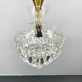 Lustre en cristal et laiton du milieu du siècle, Tchécoslovaquie