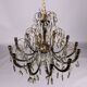 Antique brass and crystal chandelier, Italy, 1930s-40s.