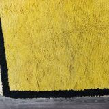Handcrafted traditional Berber rug, yellow, size 150 x 250 cm
