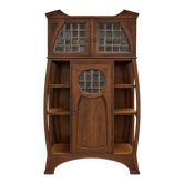 Design éclectique / Art Nouveau / Jugendstil / Buffet en chêne / Années 1960 / Hauteur 190 cm