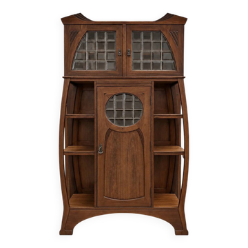 Eclectic design / Art Nouveau / Jugendstil / Oak sideboard / 1960s / Height 190 cm