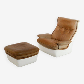 Orchid Armchair & Hocker by Michel Cadestin for Airborne France