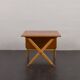 Teak and oak double-sided desk with X-shaped legs