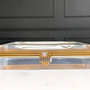 Lucite and brass catchall attributed to Claude Malle/Maison Roméo.