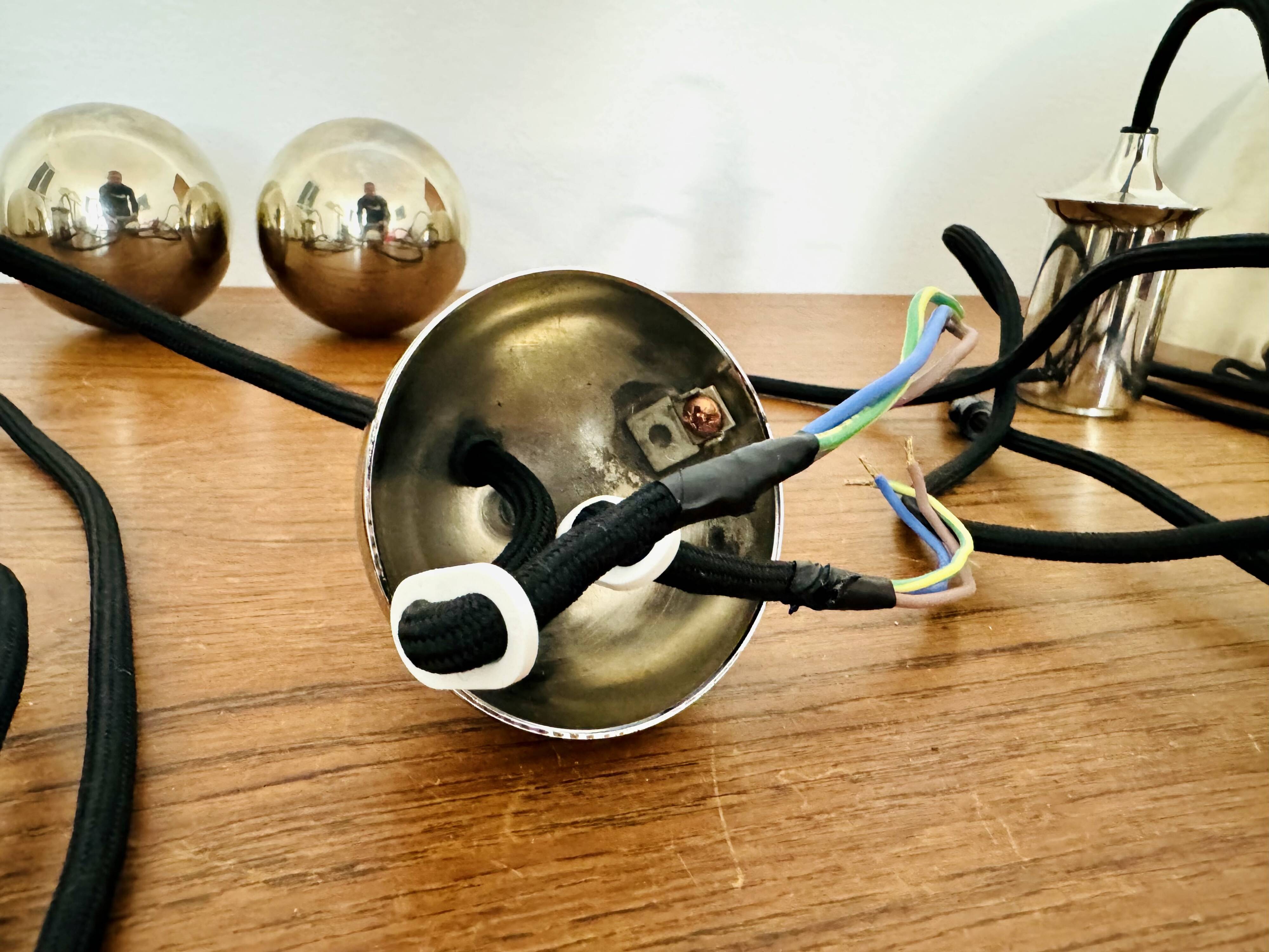 Adjustable Double Posa40 Nickel Plated Pendant Lamp by Florian Schulz