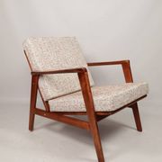 Scandinavian Vintage Armchair With Upholstery Bouclè Cushions Mid Century Design