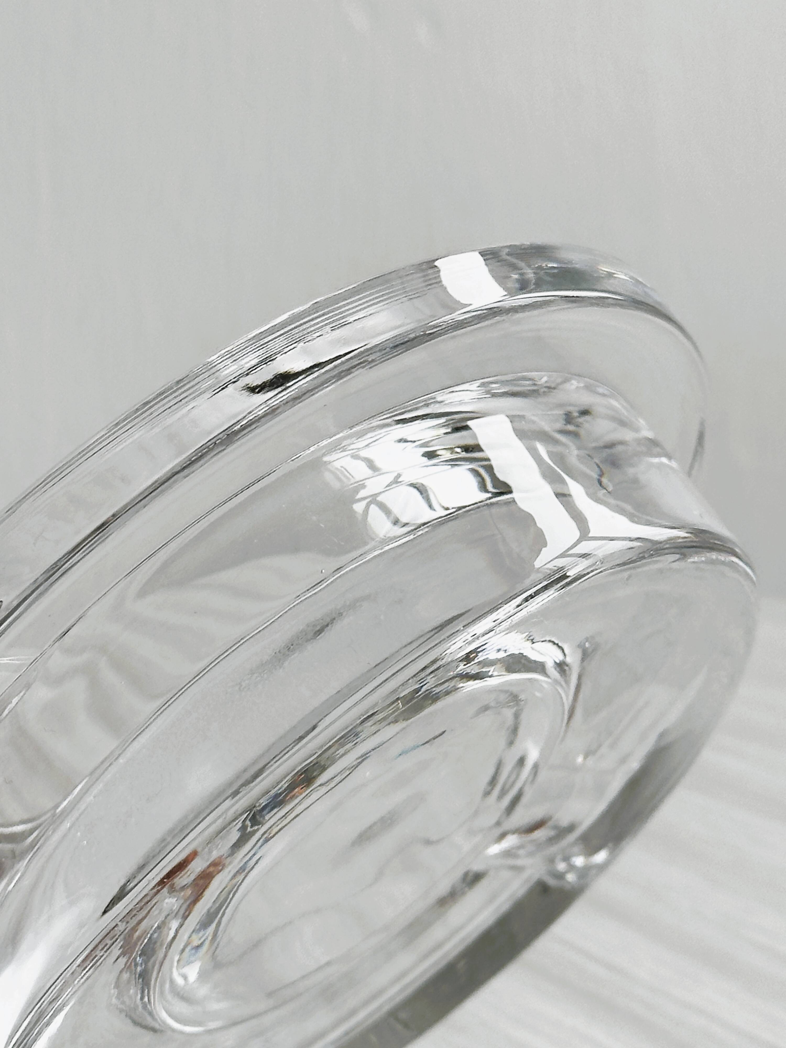 Very thick crystal ashtray, Retro futuristic.
