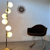 Old floor lamp in brass and opaline design from the 70s Max Bill lamp