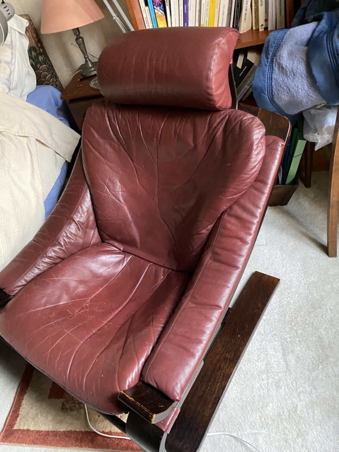 Kroken red leather armchair