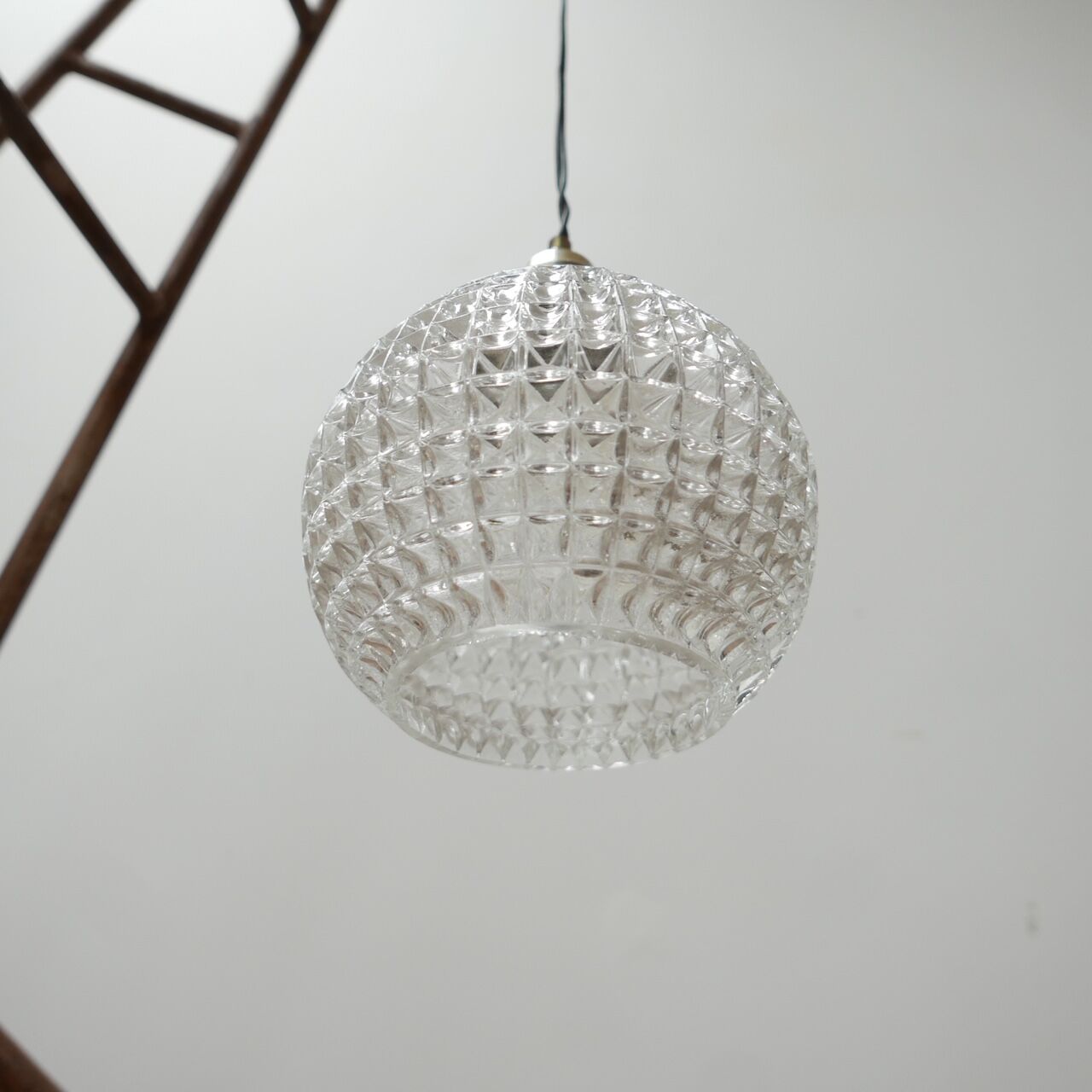 Late 20th dutch glass ball pendant light