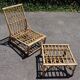 Rattan armchair and its footrest by Audoux & Minet 1950