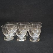 6 Verres A Liqueur / Digestif En Cristal Gravé Craquelé Craquelures