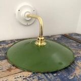 Green enamelled sheet metal wall lamp