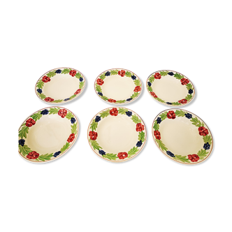Lot of 6 old soup plates from Nidervillé