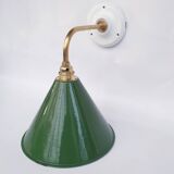 Swan neck and enamelled sheet metal wall light