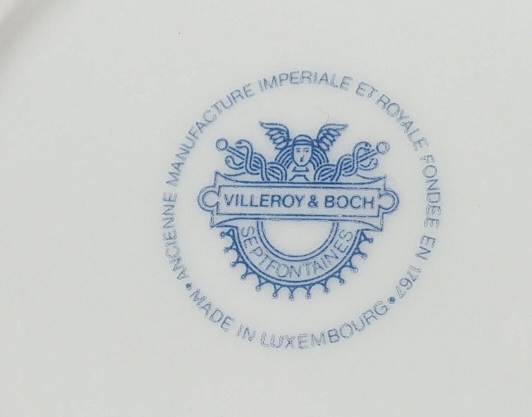 Two mugs/cup in porcelain from Villeroy and Boch decoration boat / plane made in Luxembourg