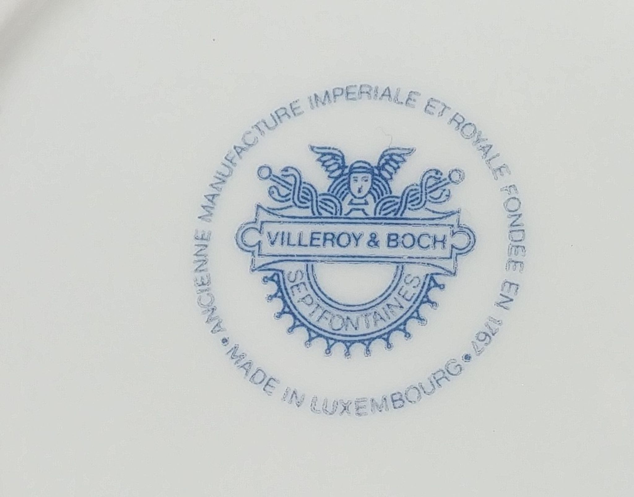 Two mugs/cup in porcelain from Villeroy and Boch decoration boat / plane made in Luxembourg