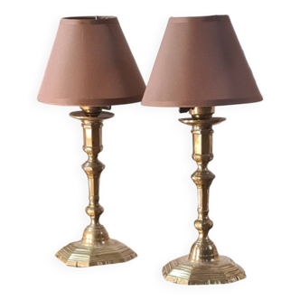 paire de lampe de chevet laiton  32x15  elec ok inter a la douille, bon etat general