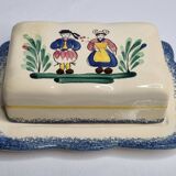 Beurrier en Faïence de Quimper, motif traditionnel, 19 cm