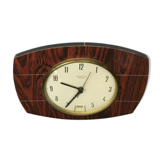 Pendule horloge ancienne Vedette formica années 70 vintage