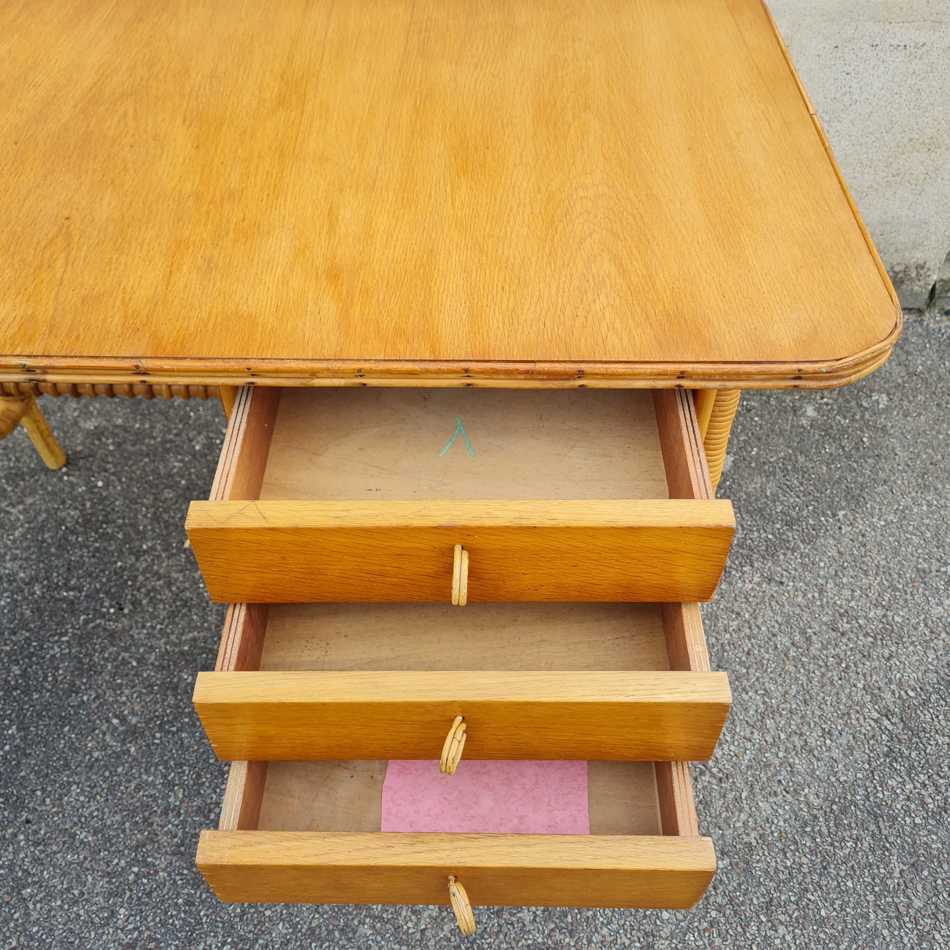 Louis Sognot rattan office 1960