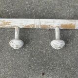 Wall coat rack with 5 turned wood hooks