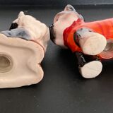 Vintage Pepper Shaker Duo Ceramic Dogs