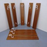 Mid-Century Walnut Wall Unit, 1960s, Set of 8