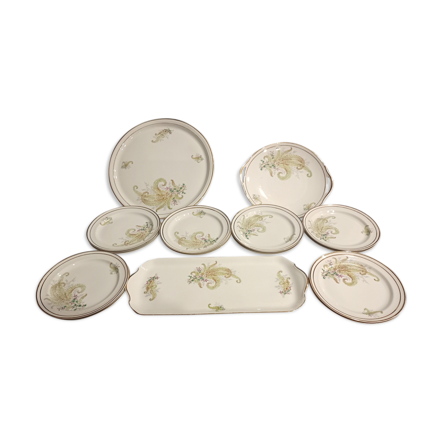 Service à dessert 15 pièces en porcelaine de  Limoges